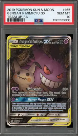 Pokemon Gengar & Mimikyu GX Team Up Full Alt Art #165 PSA 10 Gem Mint - Image 1