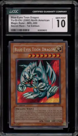 Yu-Gi-Oh! Blue-Eyes Toon Dragon Magic Ruler 1st Edition Secret MRL-000 CGC 10 - Image 1