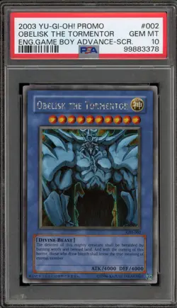 Yu-Gi-Oh! Obelisk The Tormentor Game Boy ADV Secret Rare Promo GBI-002 PSA 10 - Image 1