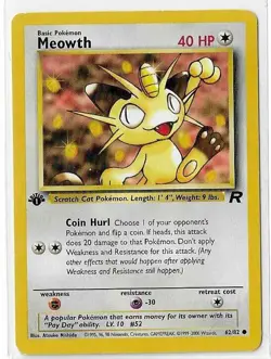 MEOWTH - 62/82 - 1st Edition Team Rocket - Pokemon Card - LP - Image 1