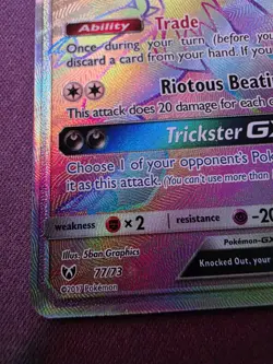 Pokemon TCG Zoroark GX Shining Legends Holo Card 77/73 Secret Rare - Image 5