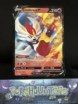 Pokemon Card Cinderace V SWSH015 Black Star Promo Half Art Holo Rare NM - Image 1