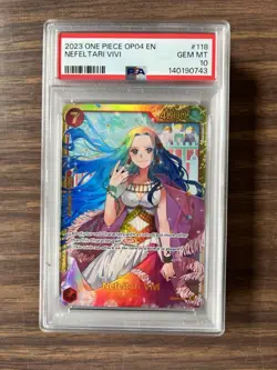PSA 10 One Piece Kingdoms Of Intrigue Nefeltari Vivi Secret Rare OP04-118 Card - Image 1