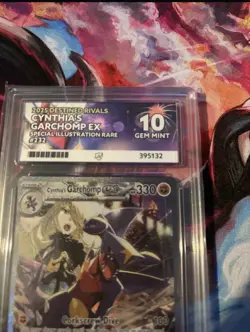 Pokemon TCG Cynthia's Garchomp EX Card 232/182 Destined Rivals Ace 10 P/Subgrade - Image 2