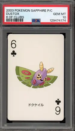 Pokemon Sapphire Playing Cards Dustox 6 of Clubs PSA 10 Gem Mint - Image 1