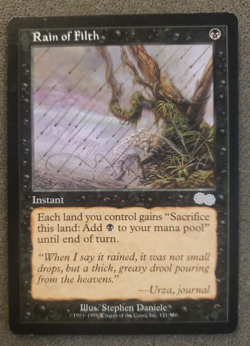 Rain of Filth Urza's Saga HEAVILY PLD Black Uncommon MAGIC MTG CARD (DS3D1PW)... - Image 1