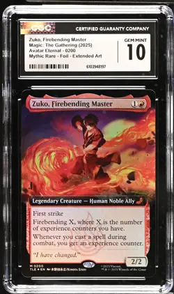 ZUKO, FIREBENDING MASTER Avatar Eternal Extended Art Foil CGC 10 MTG - Image 1