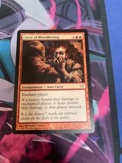 MTG - CURSE OF BLOODLETTING - RARE - DARK ASCENSION - LP - Image 1