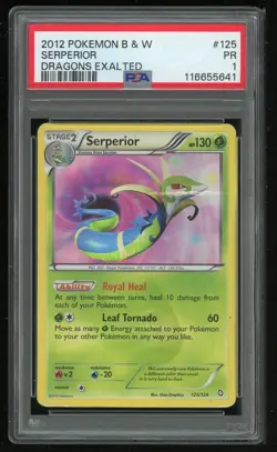 Pokemon TCG Serperior Shiny Holo Secret Rare Dragons Exalted 125/124 PSA 1 PR - Image 1