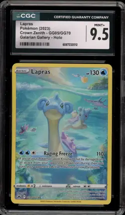 Pokemon Lapras Crown Zenith Galarian Gallery Full Art #GG05 CGC 9.5 - Image 1
