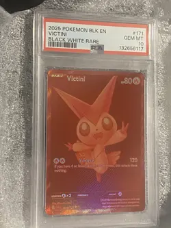 BestOfferNEW 2025Pokemon WHT EN-WHITE FLARE BLACK WHITE RARE #172 VICTINI PSA 10 - Image 2