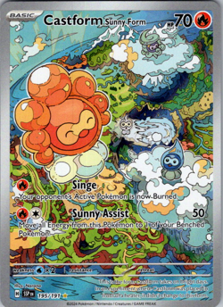 Pokemon TCG - Surging Sharks - CASTFORM Sunny Form 195/191 Rare - Image 1