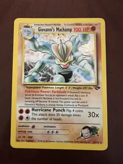 Pokemon Giovanni's Machamp Holo Gym Challenge 6/132 Unlimited LP-NM - Image 1