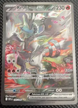 RESHIRAM EX WHITE FLARE HOLO SPECIAL ILLUSTRATION RARE #166/086 POKEMON MINTY !! - Image 1