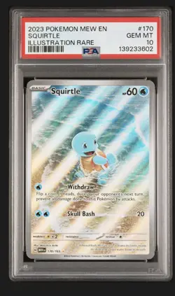 2023 POKEMON MEW EN-151 ILLUSTRATION RARE #170 SQUIRTLE PSA 10 - Image 1
