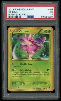 Pokemon TCG Virizion Shiny Holo Secret Rare Plasma Blast 103/101 PSA 1 PR - Image 1