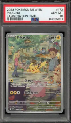 Pokemon Pikachu 151 MEW EN Illustration Rare #173 PSA 10 Gem Mint - Image 1