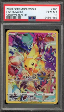 Pokemon Pikachu Crown Zenith Secret Rare Full Art #160 PSA 10 Gem Mint - Image 1