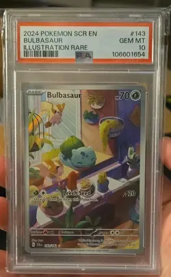 PSA 10 Pokemon TCG 2024 Pokemon Scr En-Stellar Crown #143 Bulbasaur GEM MT - Image 1