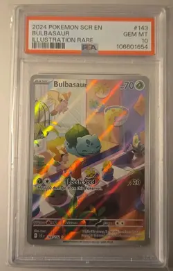 PSA 10 Pokemon TCG 2024 Pokemon Scr En-Stellar Crown #143 Bulbasaur GEM MT - Image 2