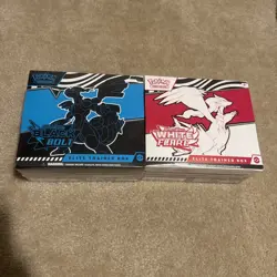 Pokemon Black Bolt and White Flare Elite Trainer Box ETB Set of 2 Sealed - Image 1