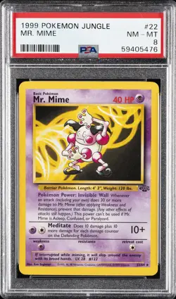 1999 POKEMON JUNGLE #22 MR. MIME PSA 8 - Image 1