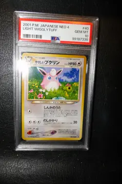 PSA GEM MT 10 Pokemon 2001 Light Wigglytuff #40 Neo Pokemon Japanese Discovery - Image 1
