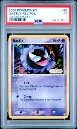 PSA 1 PR 2006 Pokemon EX Legend Maker Gastly Reverse Holo Foil 52/92 - Image 1