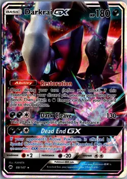 2017 Sun & Moon - Burning Shadows Darkrai-GX Basic/Rare Holo GX #88 - Image 1