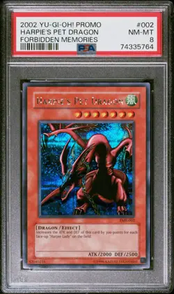2002 YUGIOH! Yu-Gi-Oh Forbidden Memories Promo HARPIE'S PET DRAGON #002 - PSA 8 - Image 1