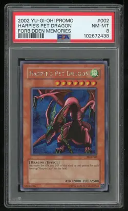 Yu-Gi-Oh Harpie's Pet Dragon FMR-002 Forbidden Memories PSA 8 NM/M Promo - Image 1
