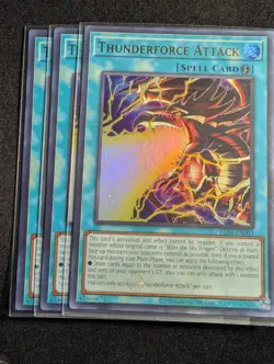Yugioh - 3x Thunderforce Attack EGS1-EN003 Unlimited Ultra Rare NM - Image 1