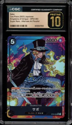 One Piece CCG Sabo Japanese Alternate Art Parallel OP04-083 CGC 10 Pristine - Image 1