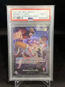 2024 One Piece Monkey D. Luffy PSA Magazine Exclusive Promo OP05-060 PSA 10 - Image 1