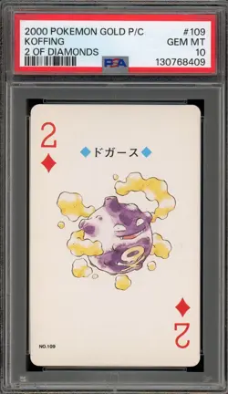 Pokemon Silver Playing Cards Koffing 2 of Diamonds #109 PSA 10 Gem Mint - Image 1