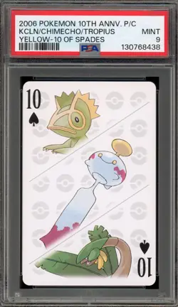 Pokemon 10th Ann. Cards Kecleon/Chimecho/Tropius Yellow 10 of Spades PSA 9 - Image 1