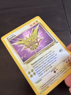 Pokemon TCG Zapdos Holo Rare Card 15/62 Fossil Base Set, Vintage 1999 LP WOTC - Image 2