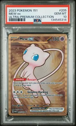 PSA GEM MINT 10 Mew ex - (151 Metal Card) 205/165 Sv: Scarlet & Violet 151 - Image 1