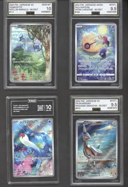 Pokemon 4 Card Art Rare Graded Card Bundle - Image 1