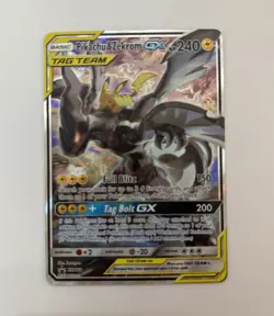 Pokemon Pikachu & Zekrom GX SM168 Holo Promo TAG TEAM Pokemon TCG Card English - Image 1