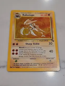 KABUTOPS 1999 Fossil Pokemon TCG Holo Rare Card #9/62 - Image 2
