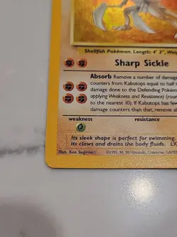 KABUTOPS 1999 Fossil Pokemon TCG Holo Rare Card #9/62 - Image 3