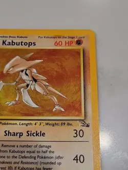 KABUTOPS 1999 Fossil Pokemon TCG Holo Rare Card #9/62 - Image 5