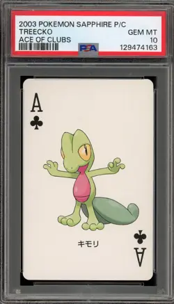 Pokemon Sapphire Playing Cards Treecko Ace of Clubs PSA 10 Gem Mint - Image 1