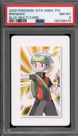 Pokemon 10th Ann. Playing Cards Brendan Blue Multi Card PSA 8 - Image 1