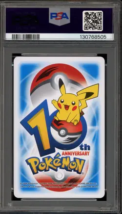 Pokemon 10th Ann. Playing Cards Onix/Steelix Blue 4 of Spades PSA 8 - Image 2