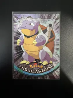 NM/ Pokemon Blastoise #09 1999 Topps TV Series 1 Black Logo Foil Holo Card NP/NM - Image 1