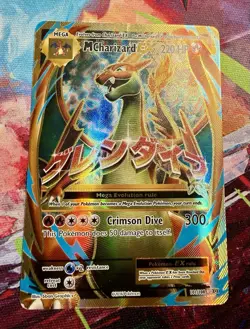 Pokemon Evolutions Mega Charizard EX TCG Full Art Ultra Rare Card 101/108 XY - Image 1