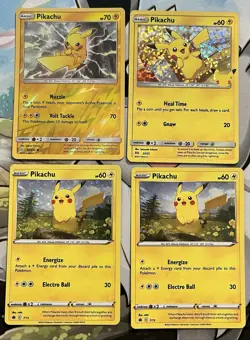 Pokemon TCG Pikachu 4 Card Lot + 2 Pikachu Bag Storage Pouch 🔥🔥🔥 - Image 2