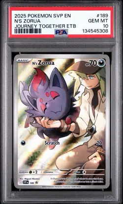 PSA GEM MINT 10 N's Zorua 189 Sv: Scarlet & Violet Promo Cards Holo - Image 1